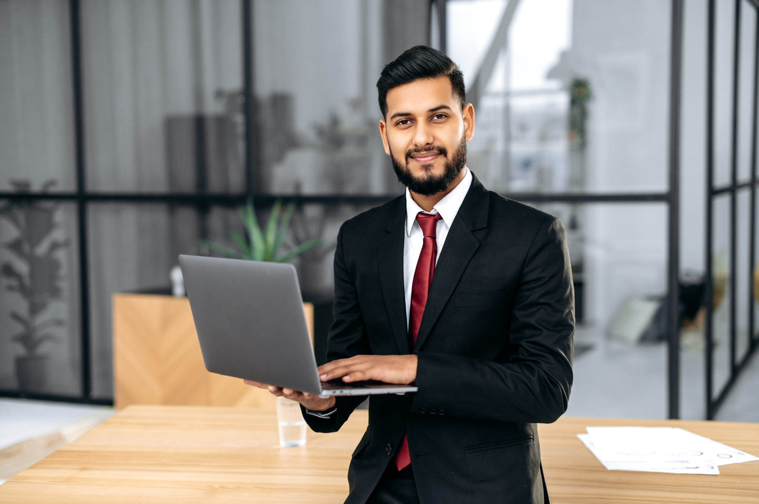 Confident successful businessman