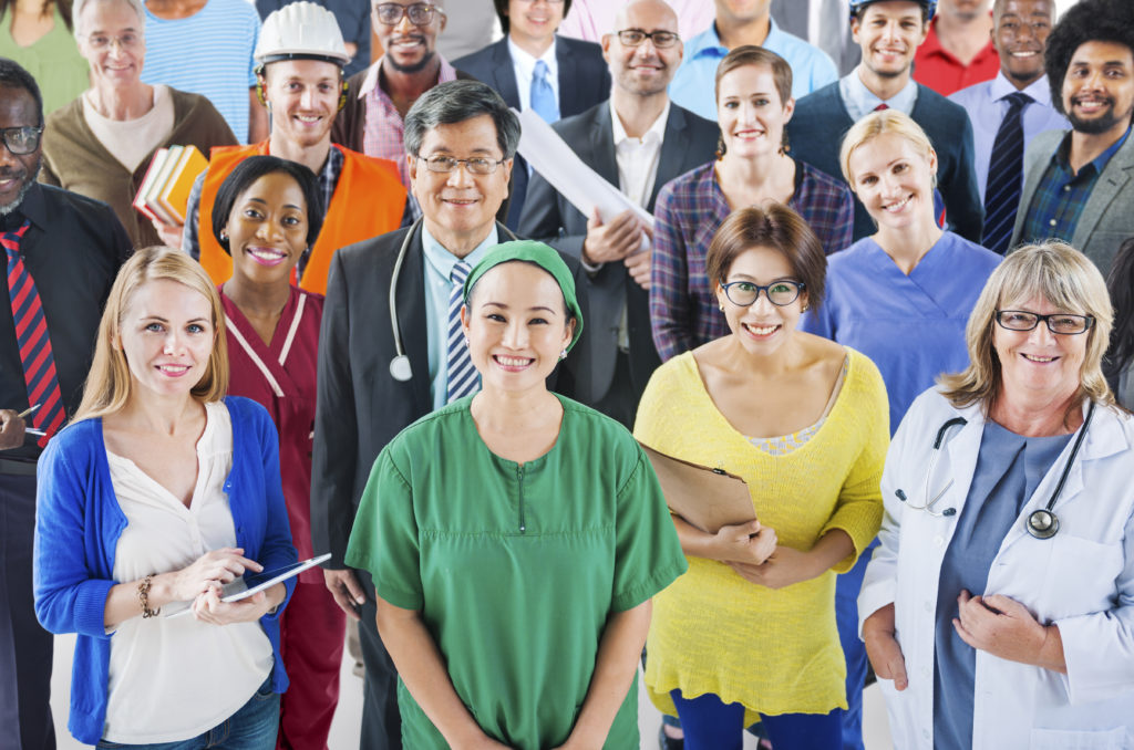 Group of diverse occupation people