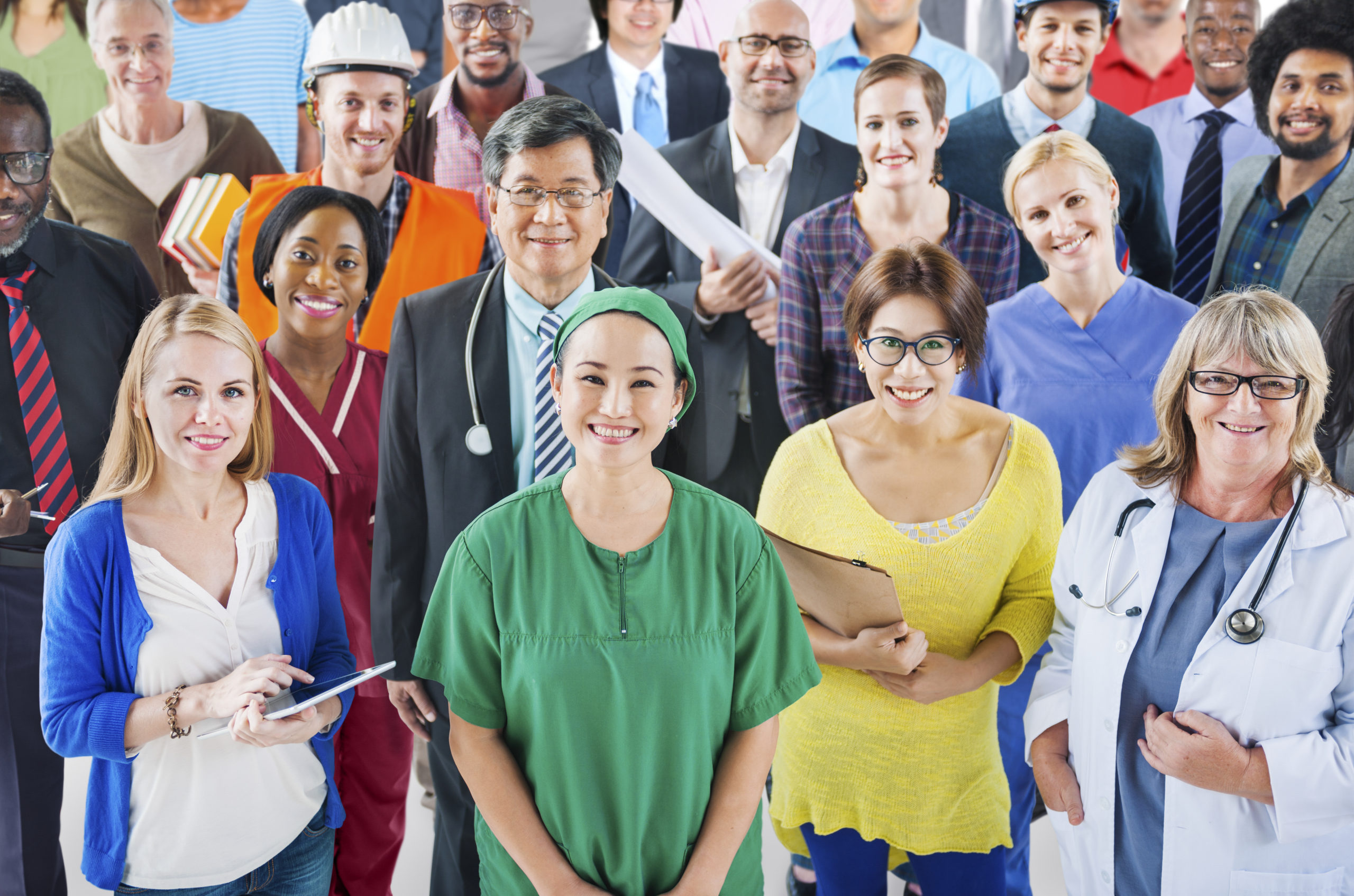 Group of diverse occupation people