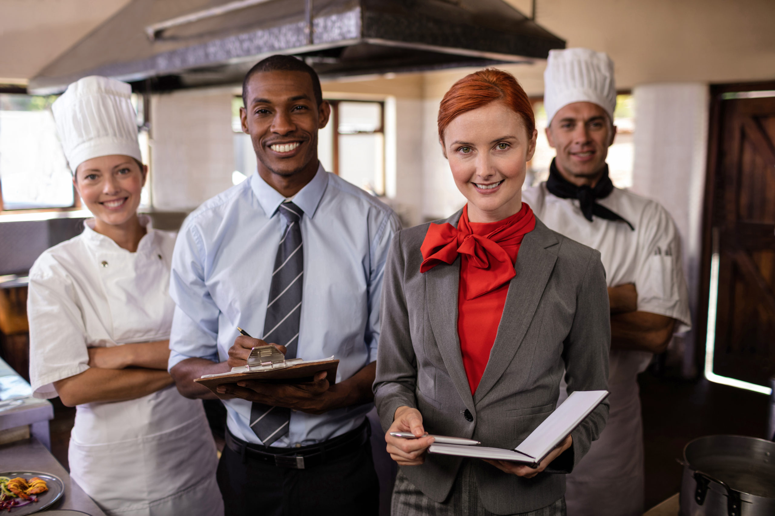 Group of hotel staffs