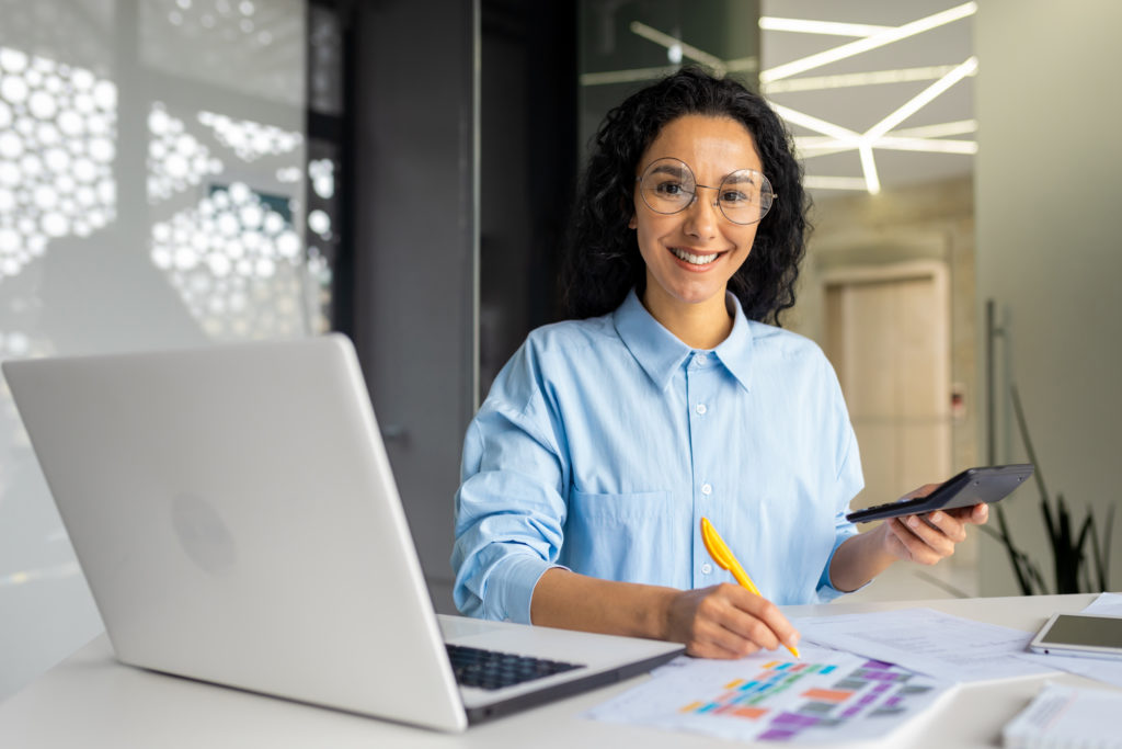 Happy attractive Indian businesswoman